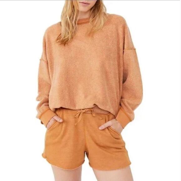 NWTs Free People Movement Kelly Two Piece Set Size XS In Taupe Cognac - Picture 1 of 7